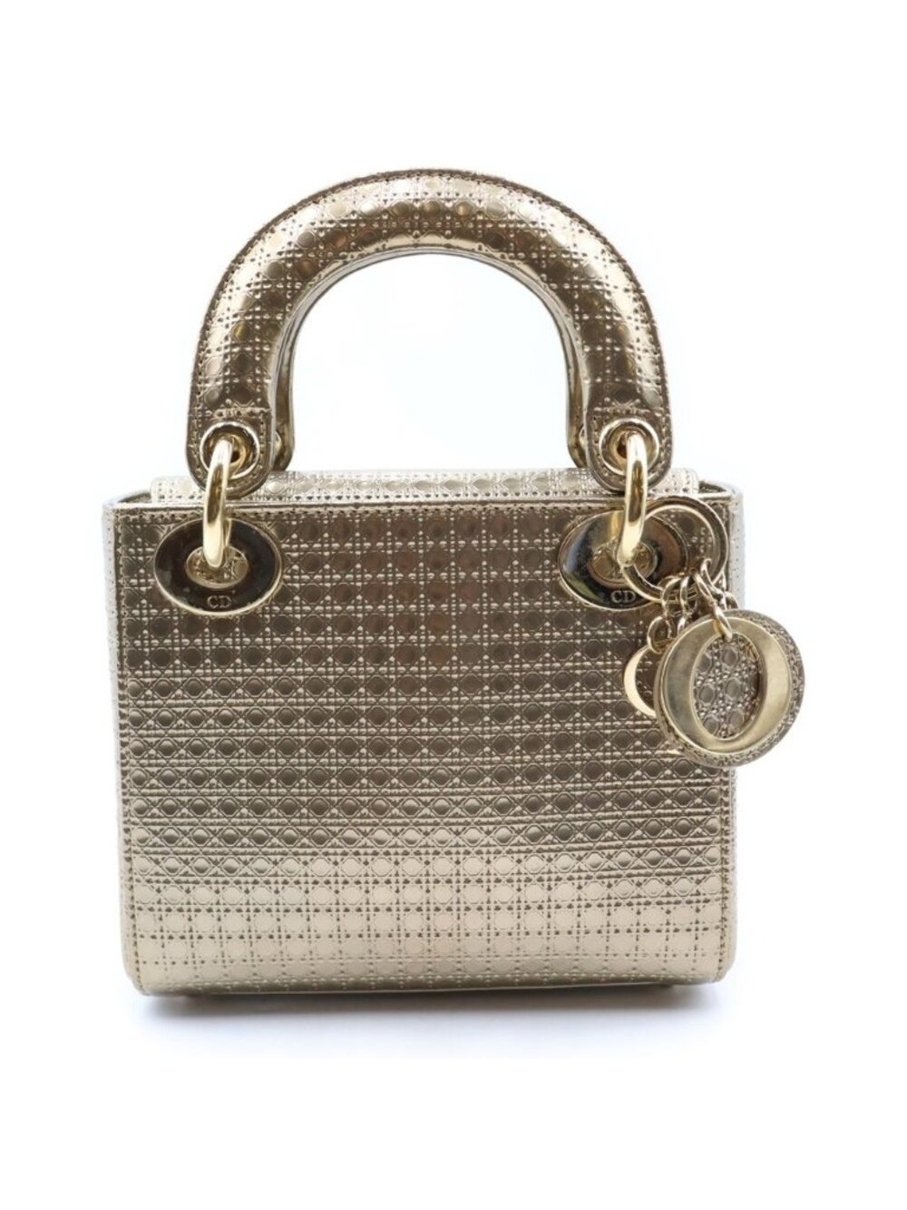 Dior Lady Handbag Gold Leather